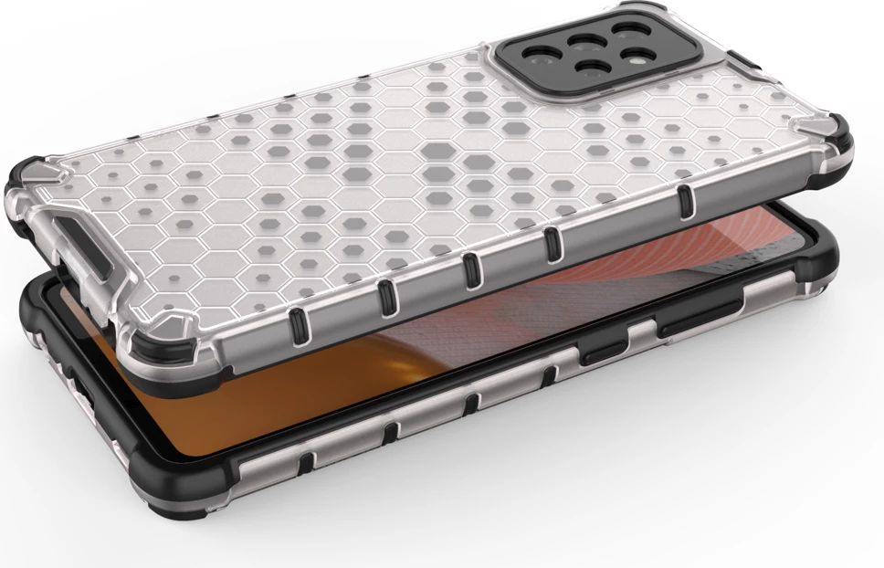 Mbështjellës Hurtel Honeycomb Case për Samsung Galaxy A72 4G, transparent