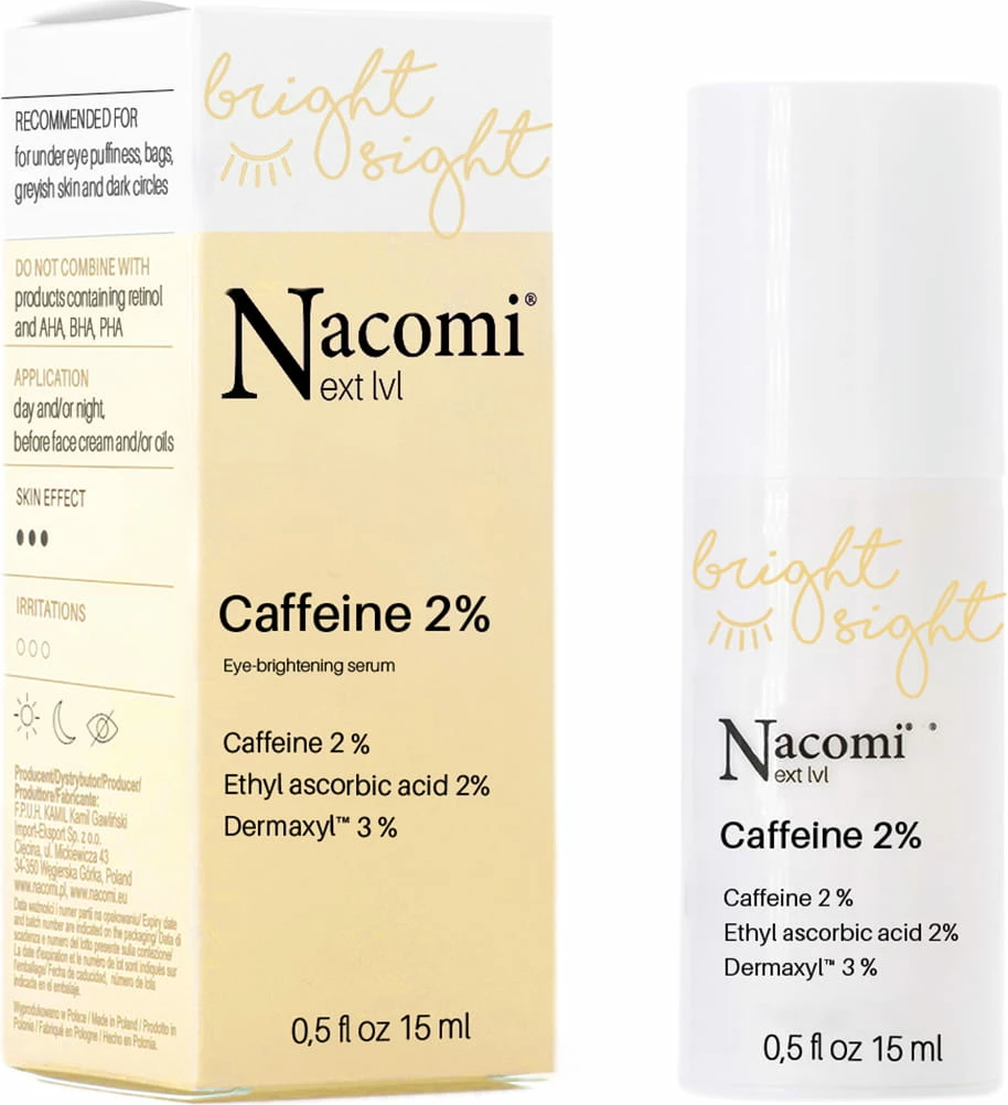 Serum për sy Nacomi Next Level Illuminating Eye Serum me 2% Kafeinë për femra, 15ml
