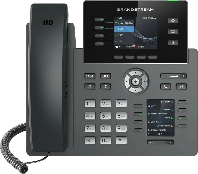 Telefon IP Grandstream GRP2614, 4 linja, 2000 kontakte, i zi