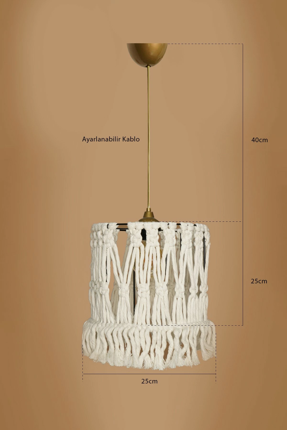 Llambë tavani Opviq, krem, macrame, YL556