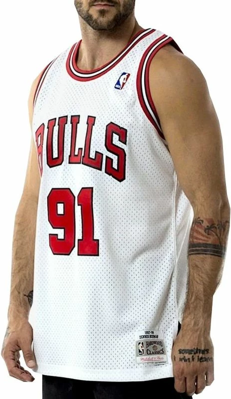Fanellë për meshkuj Mitchell & Ness Chicago Bulls, e bardhë