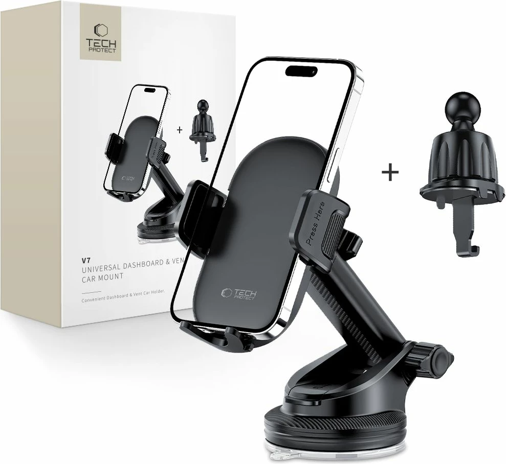 Mbështjellës veture Tech-Protect V7 për kokpit/xham/ventilator, i zi