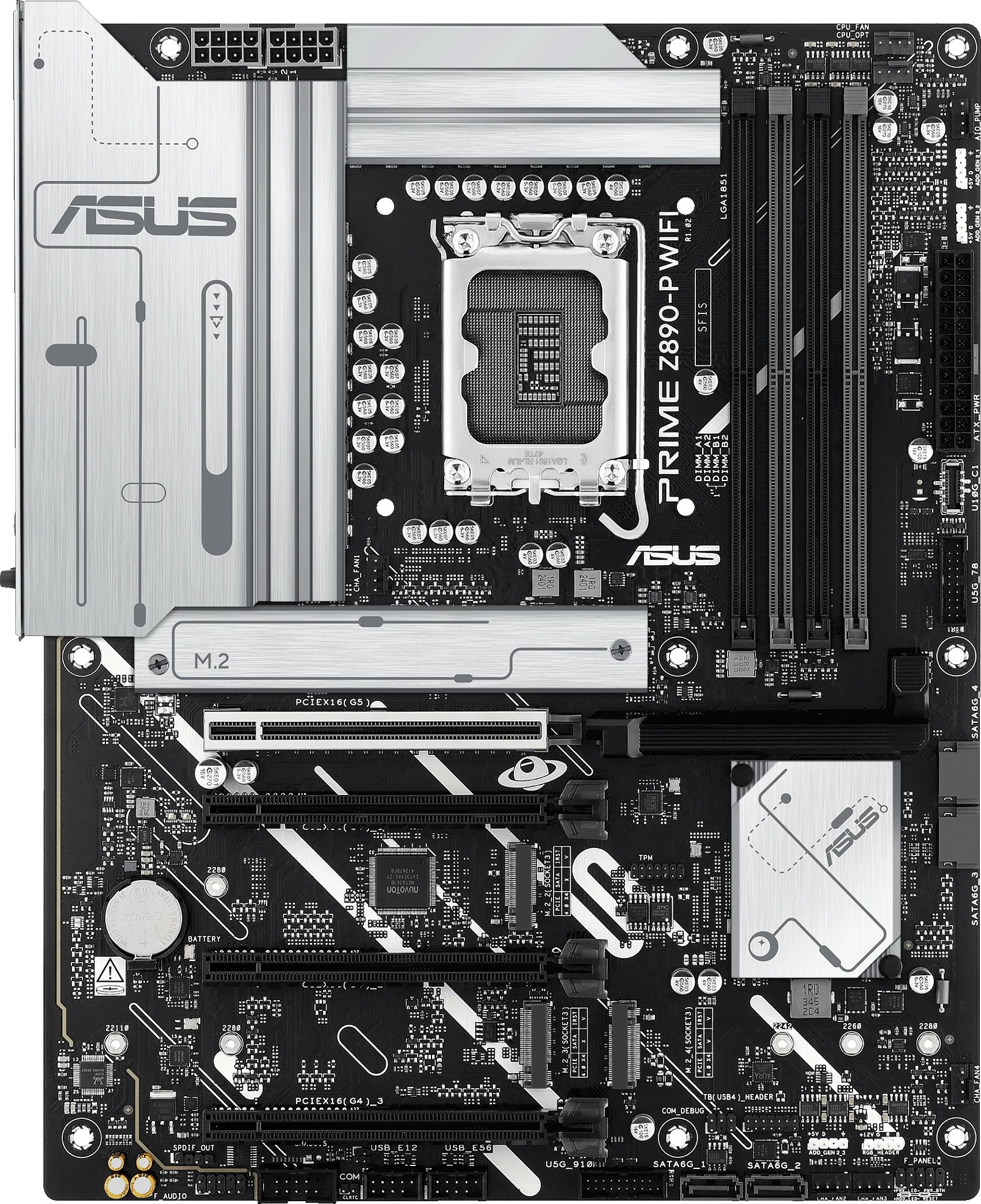 Pllakë amë ASUS PRIME Z890-P WIFI, Intel, LGA 1851, DDR5, 192 GB, e zezë