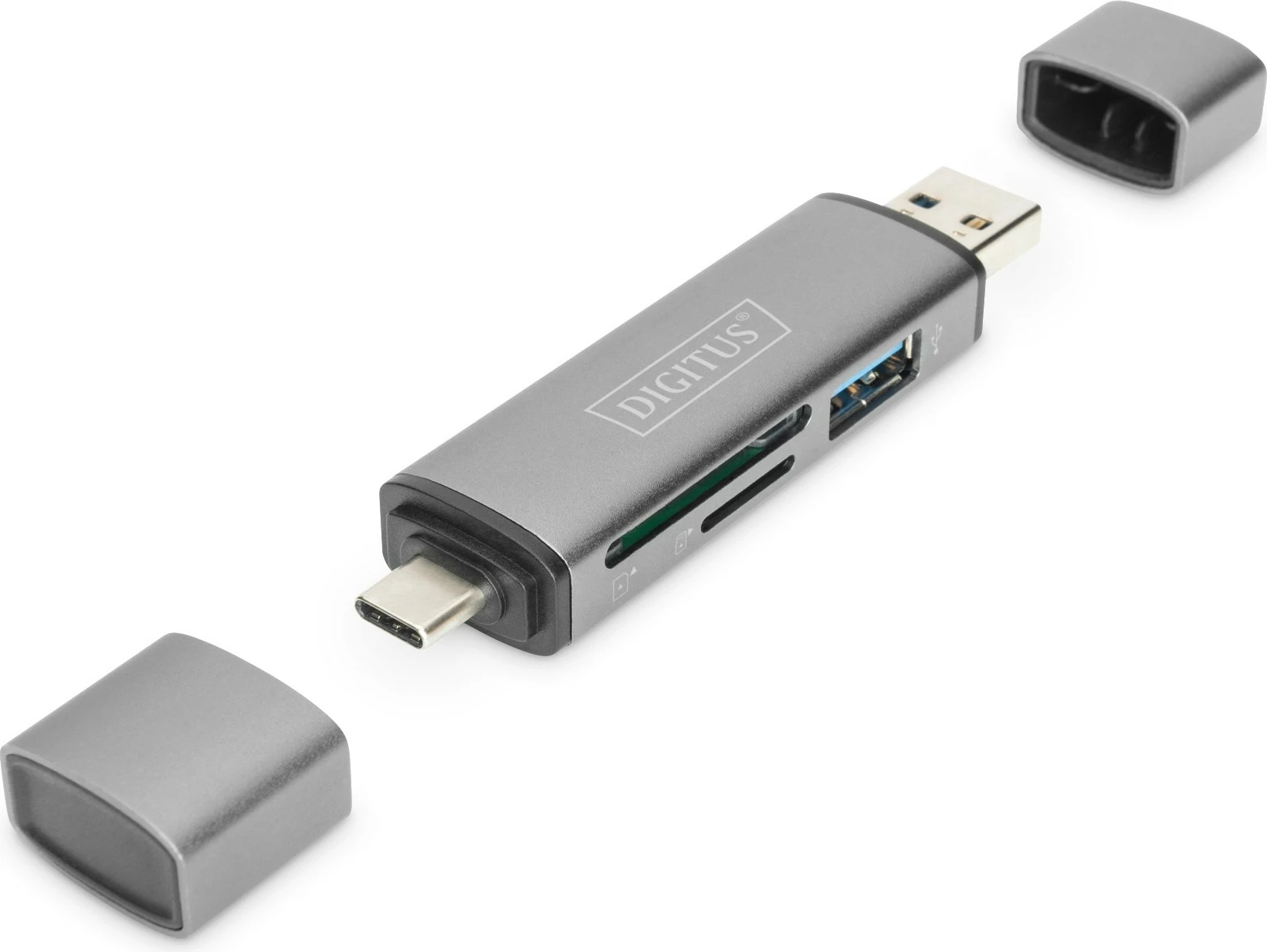 Lexues kartelash Digitus USB-C + USB 3.0, SD/MicroSD, alumini