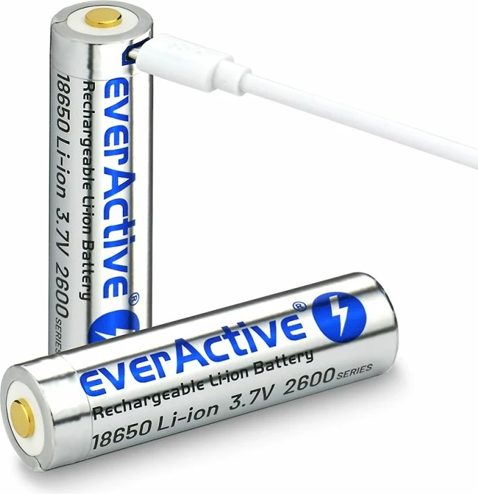 Bateri everActive EV18650-26M 18650 Li-Ion 3.7V 2600mAh me Mini USB dhe kuti mbrojtëse