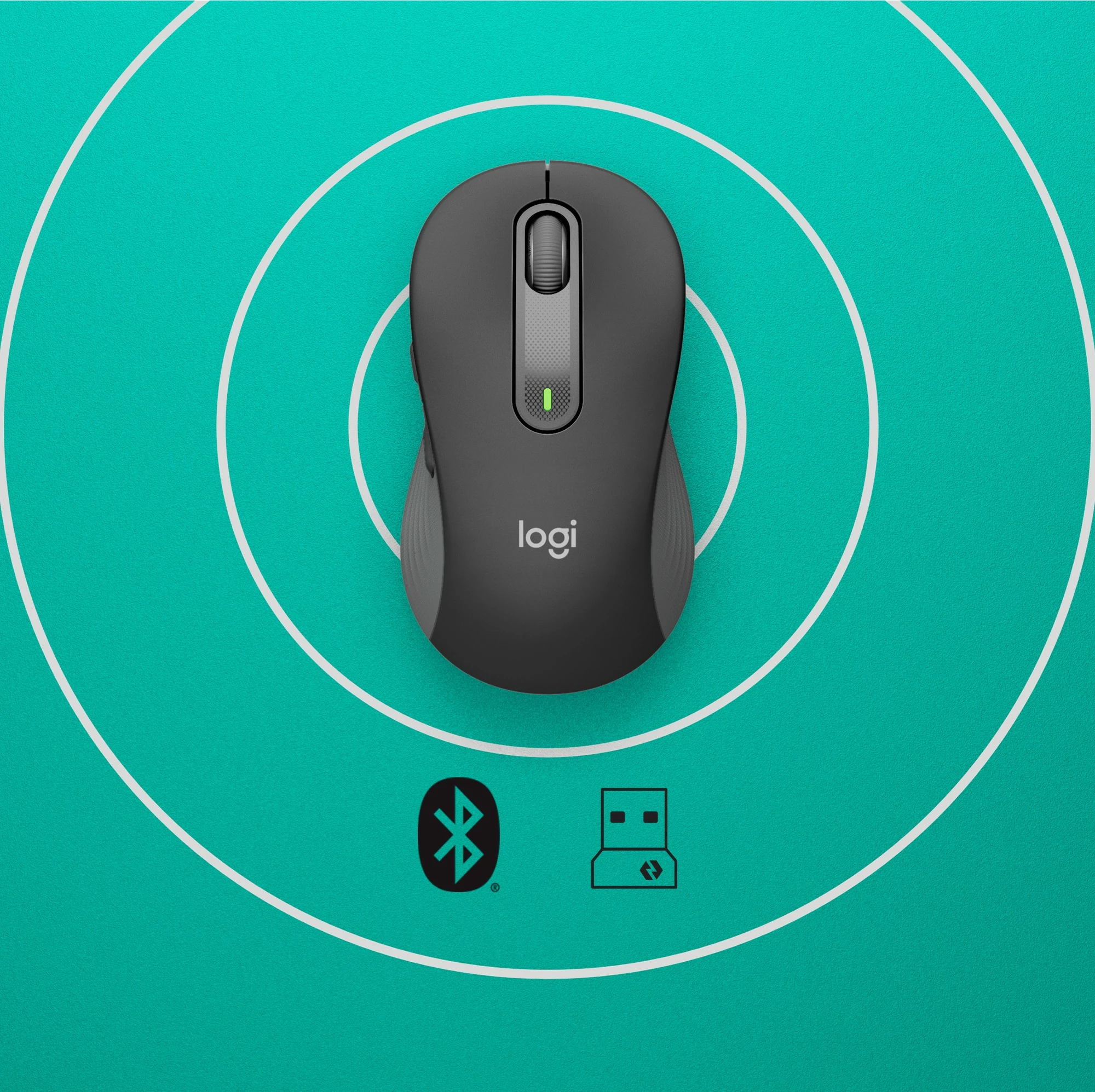 Maus Logitech Signature M650 L Wireless, Djathtas, Optik, RF Wireless + Bluetooth, 4000 DPI, Grafit