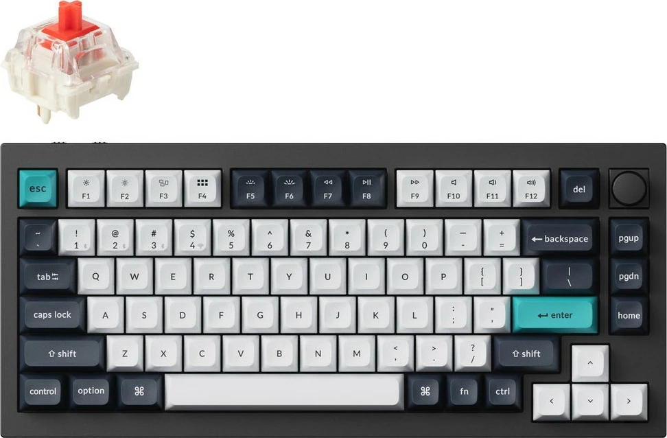 Tastierë mekanike Keychron Q1 Max, Gateron Jupiter Red, RGB, DE-Layout, alumini, e zezë