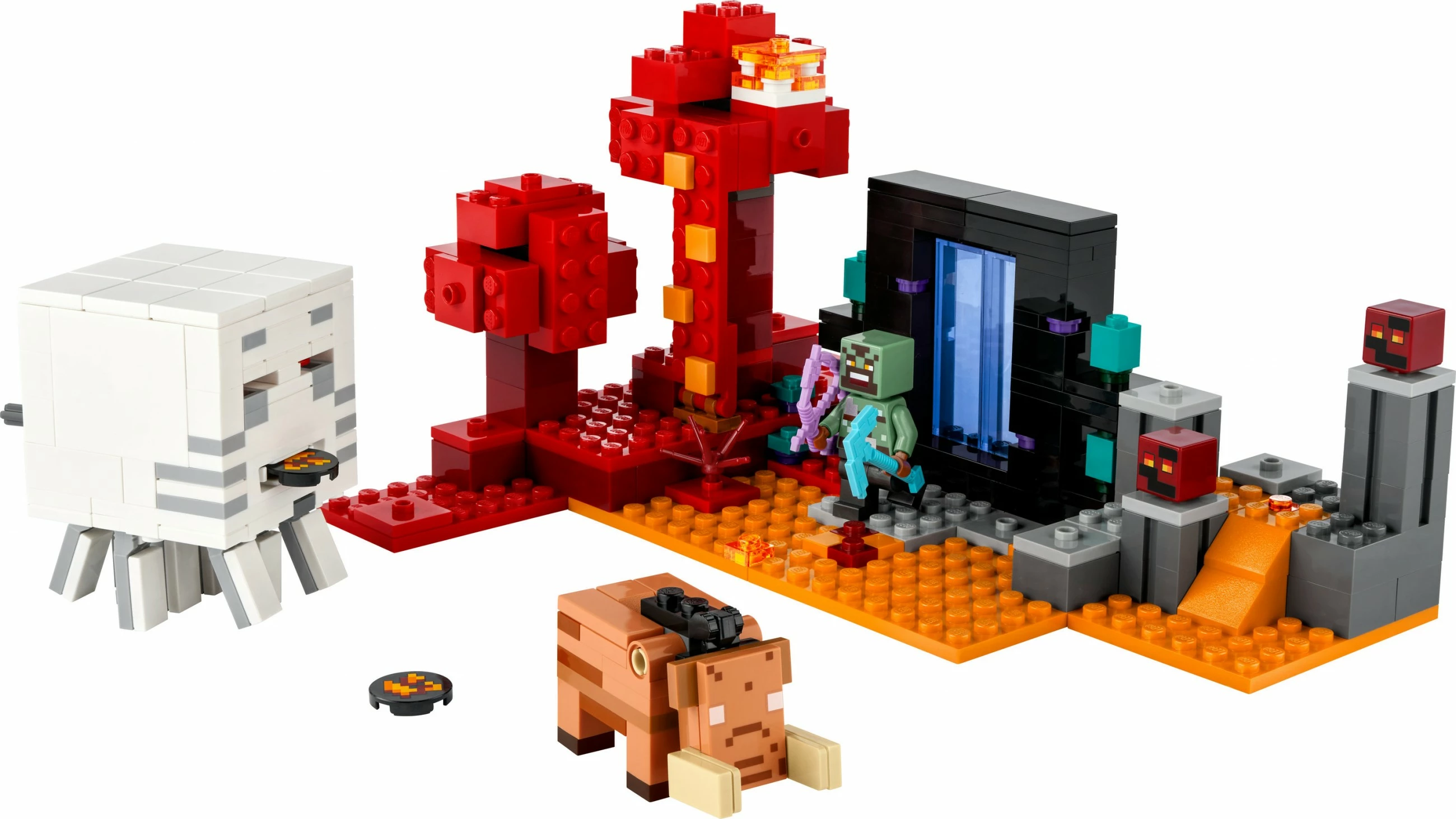 Set ndërtimi LEGO Minecraft 21255 Hinterhalt am Netherportal, shumëngjyrësh