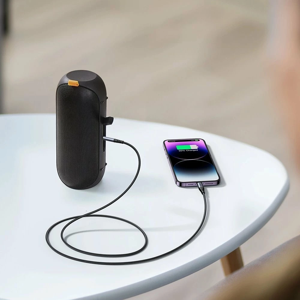 Kabllo audio Joyroom SY-A06 Lightning në AUX 3.5mm 1.2m, e zezë