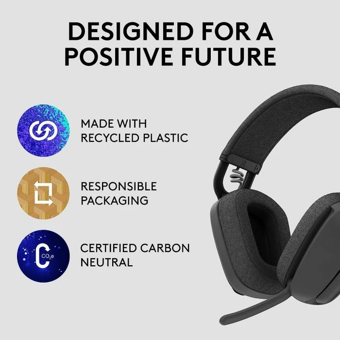 Kufje wireless Bluetooth LOGITECH Zone Vibe 100 981-001213, over-ear, mikrofon palosës me noise-cancelling, 40 mm, deri 20h bateri, Graphite