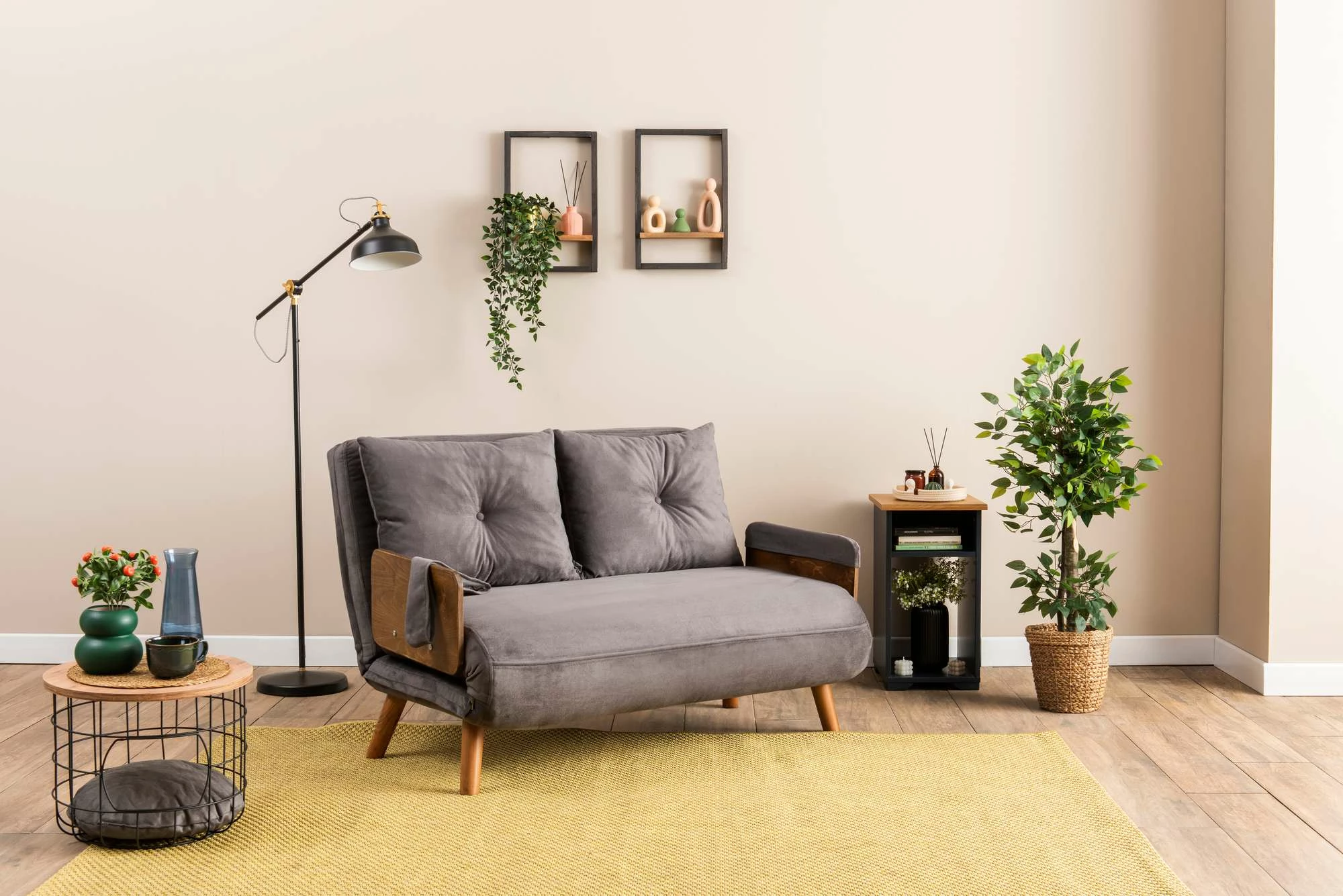 Divan-krevat dy vendësh, Cosmo, ngjyrë gri