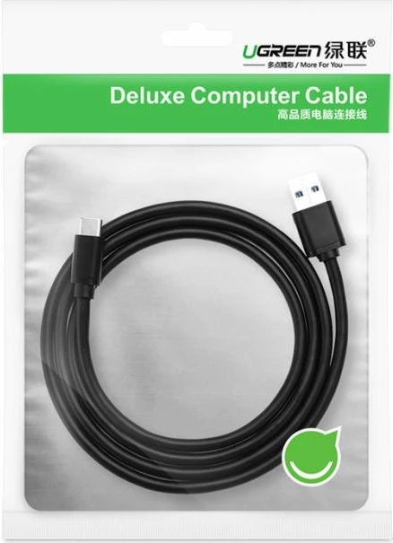 Kabllo USB-A 3.0 në USB-C UGREEN 20884 2 m, e zezë, polybag