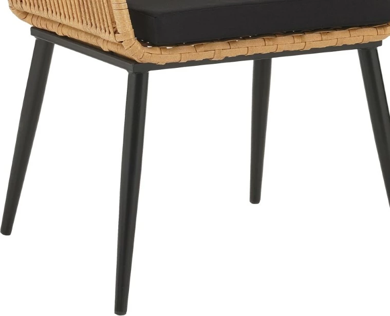 Karrige Tanish rattan natyral-këmbë metalike të zeza 58x58.5x87cm