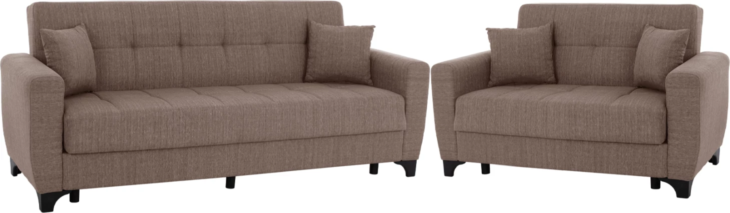 Set divanësh FH11748.02, 3-vendësh dhe 2-vendësh, bezhë