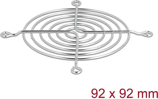 Grilë ventilatori DeLOCK 92 x 92 mm, metal, argjend
