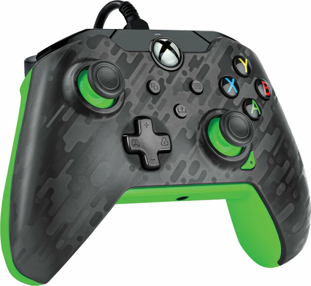 Kontroller i telit PDP Xbox Carbon, kabllo 2.5 m, 3.5 mm jack, kompatibil me Xbox Series X|S/Xbox One/Windows 10/11, Carbon/Neon Green