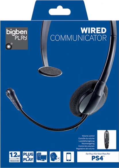 Kufje Chat Nacon Gaming Bigben PS4 Communicator, 3.5 mm, me kabllo 1.2 m, për PS4, e zezë