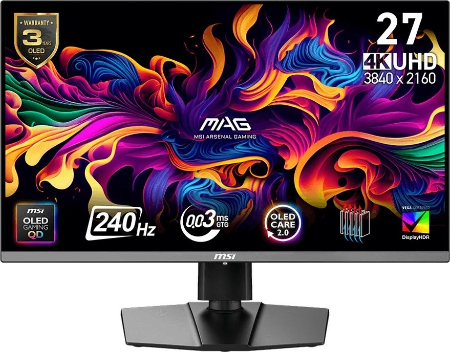 Monitor MSI MAG 272UP QD-OLED X24, 26.5", 4K, 240Hz, QD-OLED, e zi