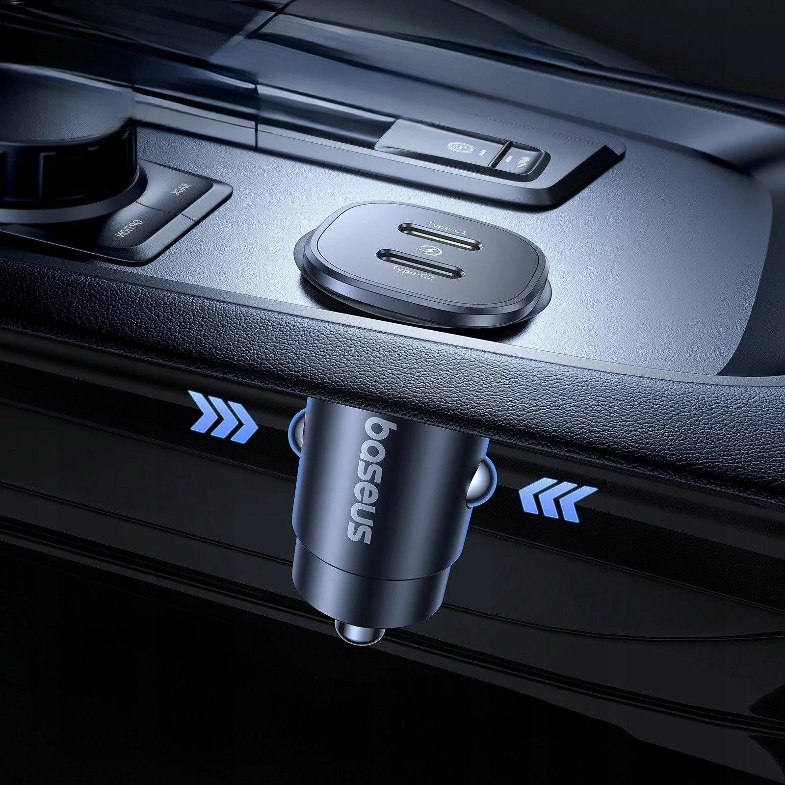 Karikues veture Baseus GoTrip Car Charger C+C 30W, 2x USB-C, 3.5A, i zi