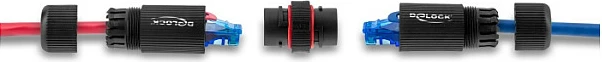 Kuplues rrjeti DeLOCK RJ45-RJ45 Cat6 me filetë M16, IP68, i zi