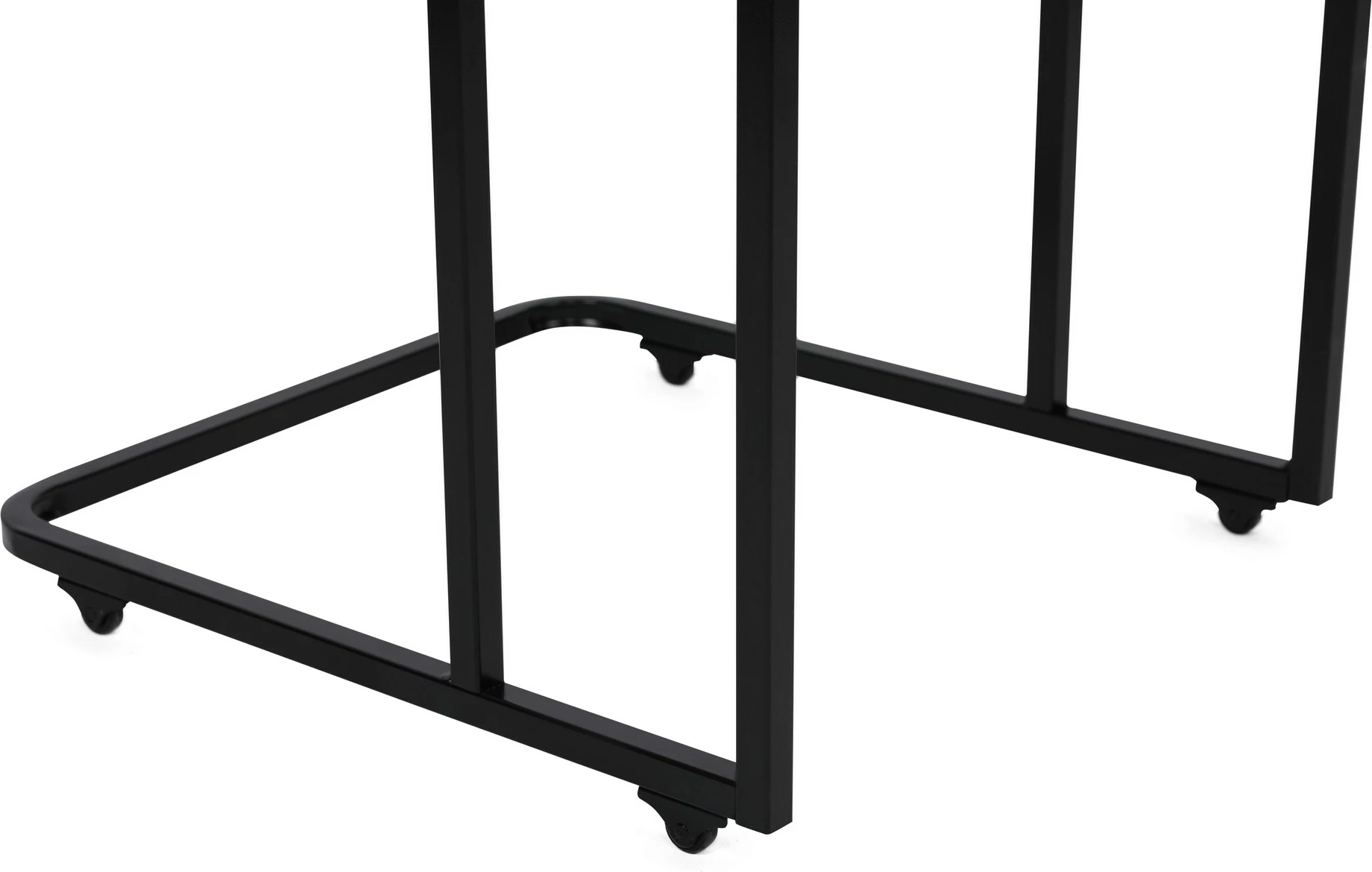 Set tavolinash ndihmëse (3 copë), Hanah Home, metal, ngjyrë arre e zezë, 9401