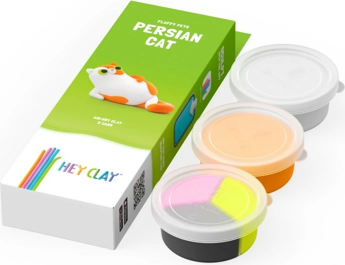 Set modelimi me masë plastike Hey Clay, Tm Toys, Persian Cat, 5 ngjyra