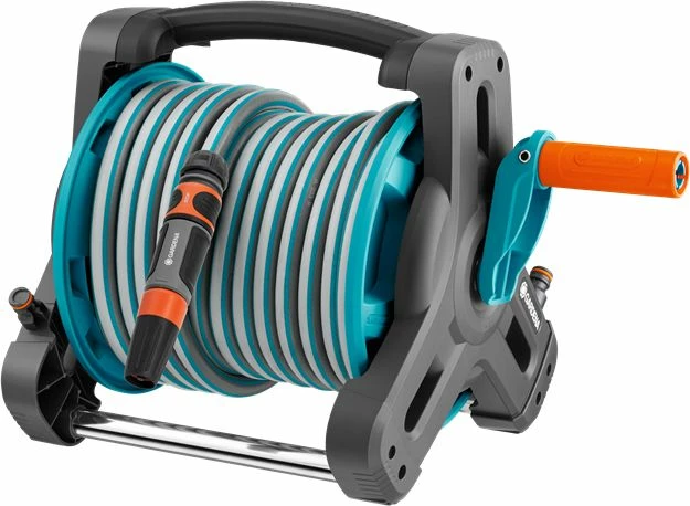 Rrotullues zorre kopshti Gardena Classic 8010 me zorrë 10 m, 13 mm (1/2\"), set me lidhësa, turkeze/gri/portokalli