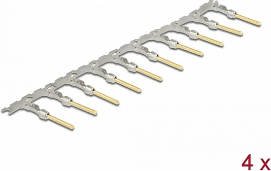 Kontakte krimp DeLOCK për D-Sub (male), AWG 20/24, gold plated, 4 copë, argjendtë