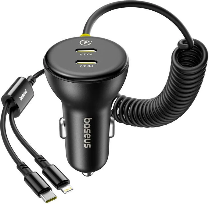 Karikues veture Baseus 60W me USB-C dhe kabllo Lightning, i zi