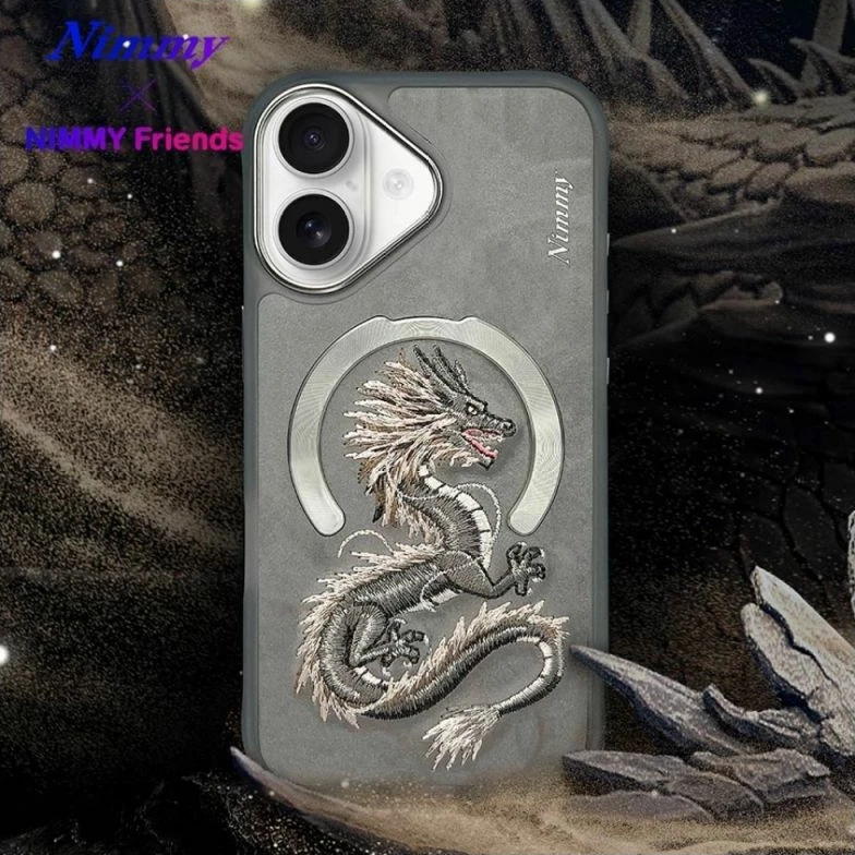 Kapak telefoni Nimmy Dragon MagSafe iPhone 16, gri