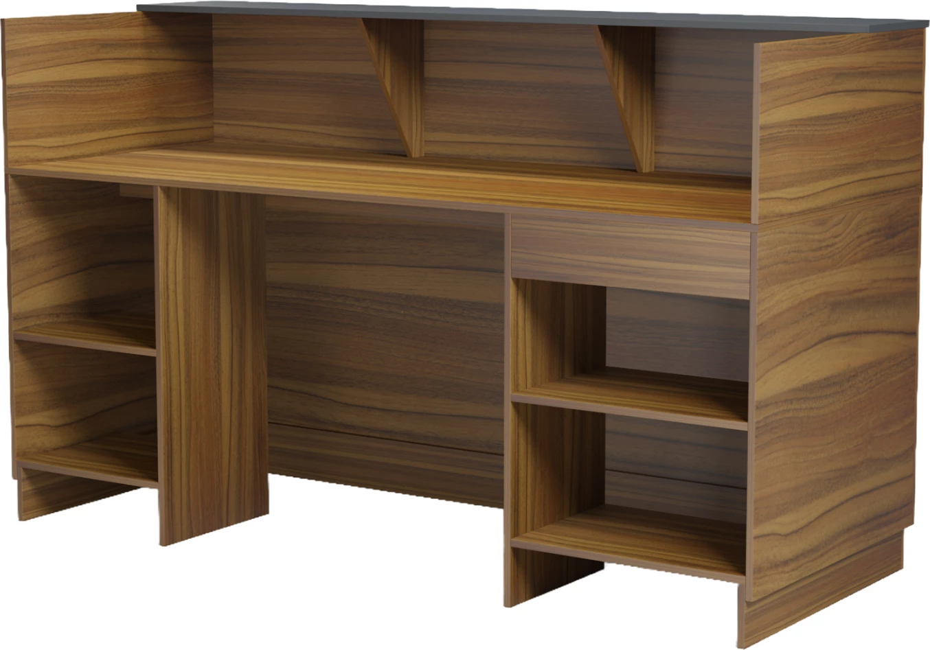 Banak recepsioni profesional KRONIC, melaminë ngjyrë arre/gri, FH2156.03, 180x70x110 cm