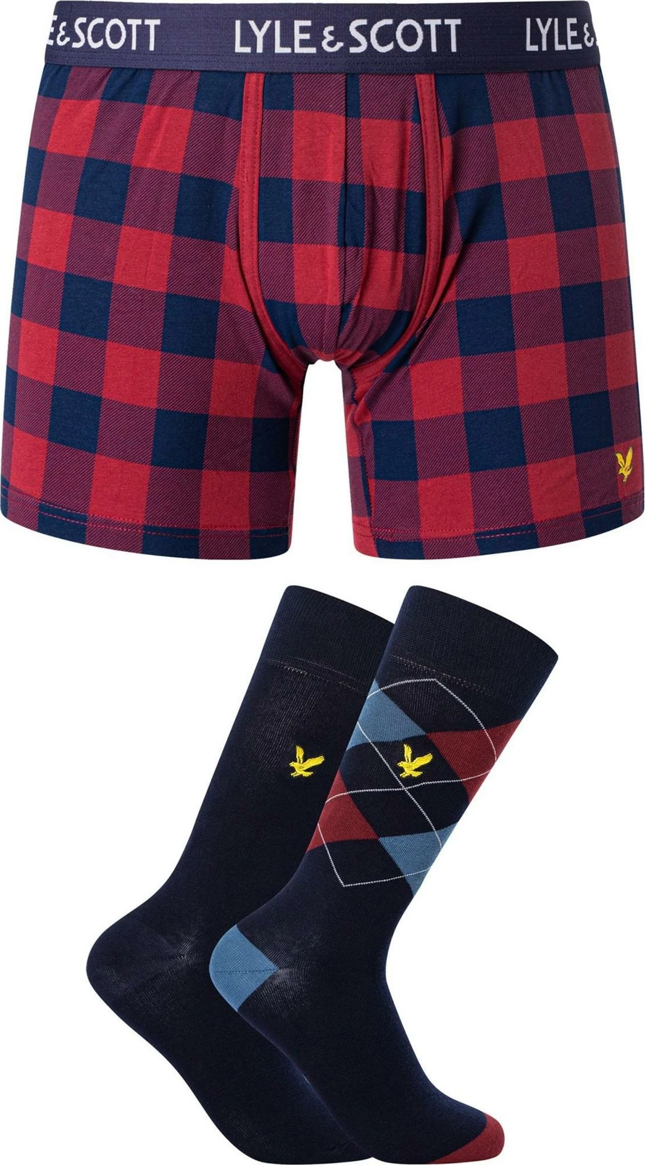 Set i brendshëm për meshkuj Lyle & Scott OTIS LS-UW-GFT-012-3323, bordo