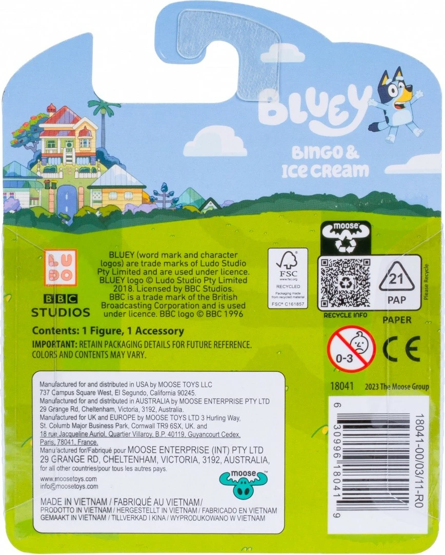 Figurinë Bluey Tm Toys BLU18040, Bingo & Dunny, plastikë, për fëmijë, shumëngjyrëshe, 1 copë