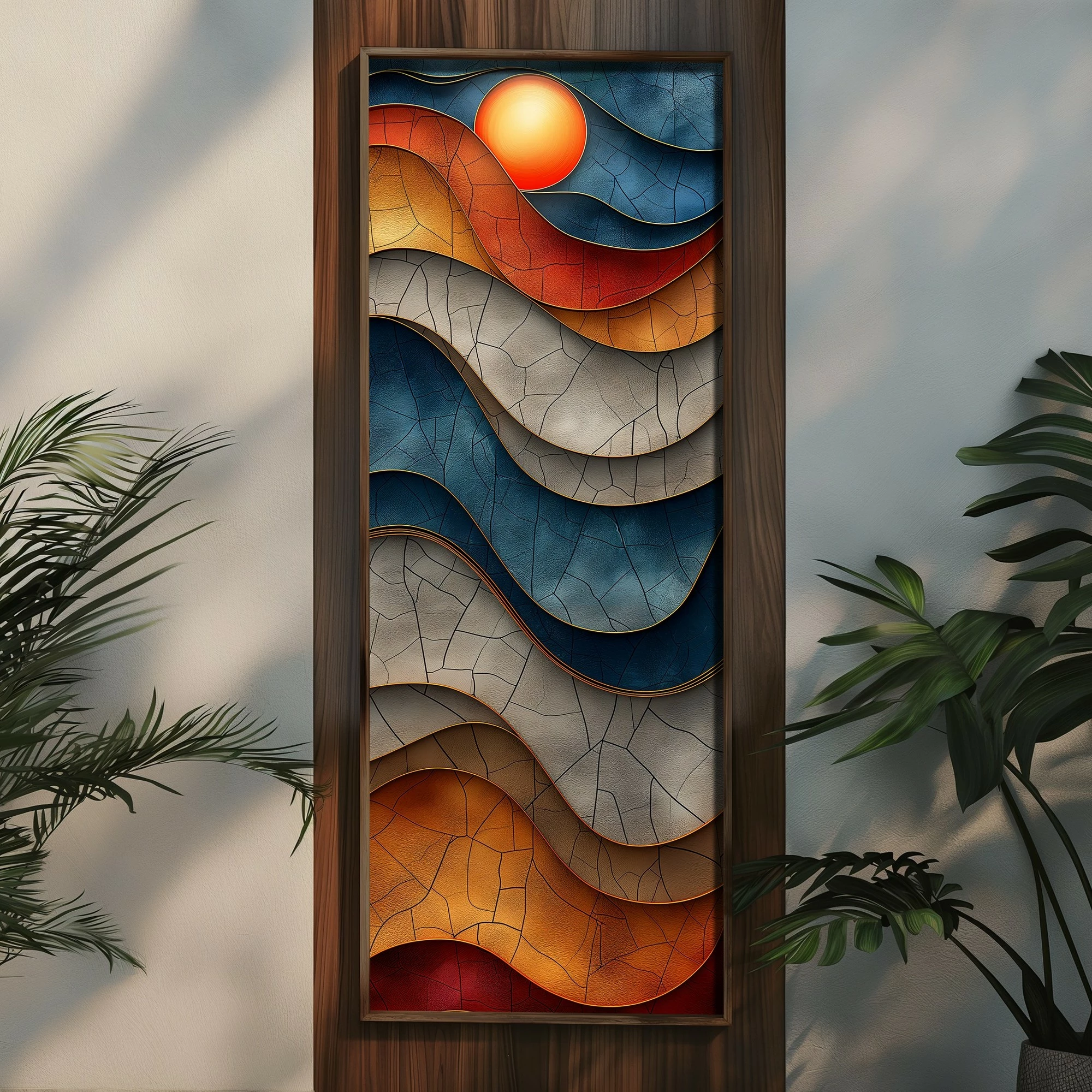 Pikturë dekorative me kornizë MDF, shumëngjyrëshe, Wallity LONG031-S/120-40, 40x120cm