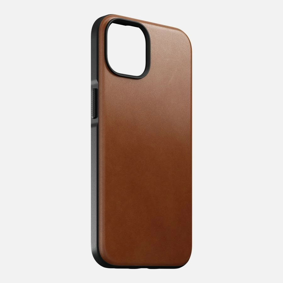 Mbështjellës Nomad Modern Leather Case për iPhone 14, English Tan