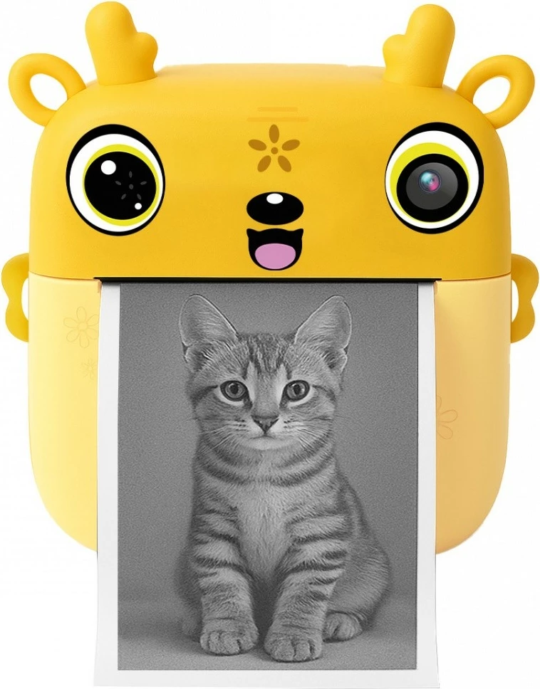 Aparat fotografik për fëmijë me printer termik, Media‑Tech SNAPI MT4108, ekran 2.4", foto deri 8 MP, video 1080p, microSD, USB‑C, bateri 1000 mAh, set me 3 role letre + flomastera e ngjitëse, verdhë