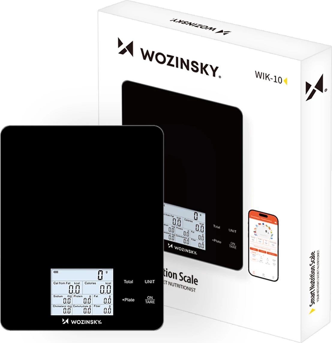 Peshore kuzhine smart Wozinsky WIK-10, Bluetooth, ekran LCD, 10 kg, e zezë, me 2 bateri AAA
