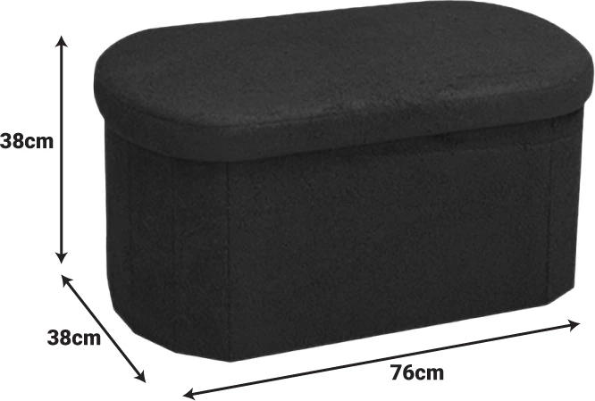 Stool-trunk Otto, stof boucle, ngjyrë gri e errët, 76x38x38cm