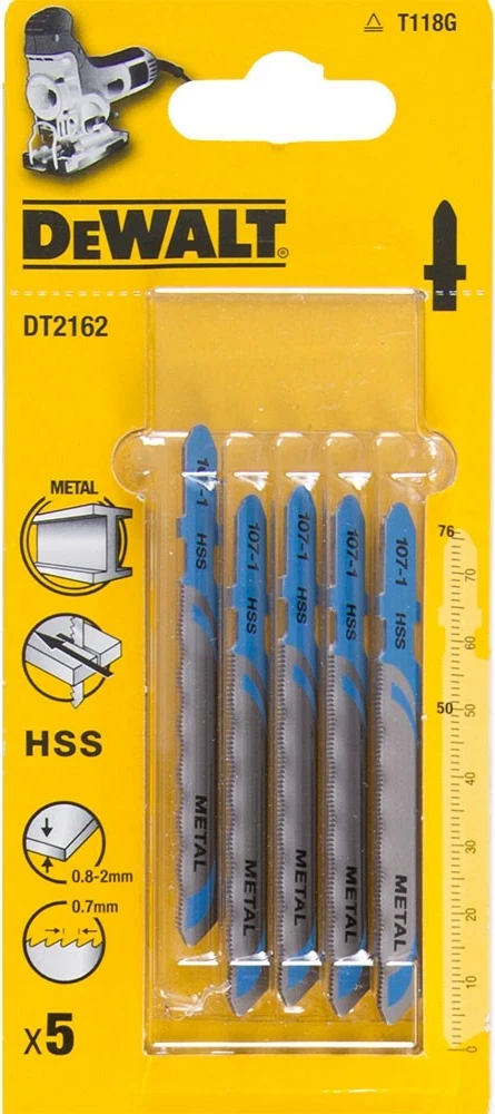 Tehë për sharrë xhigso DeWalt DT2162 HSS 76mm për metal, set 5 copë