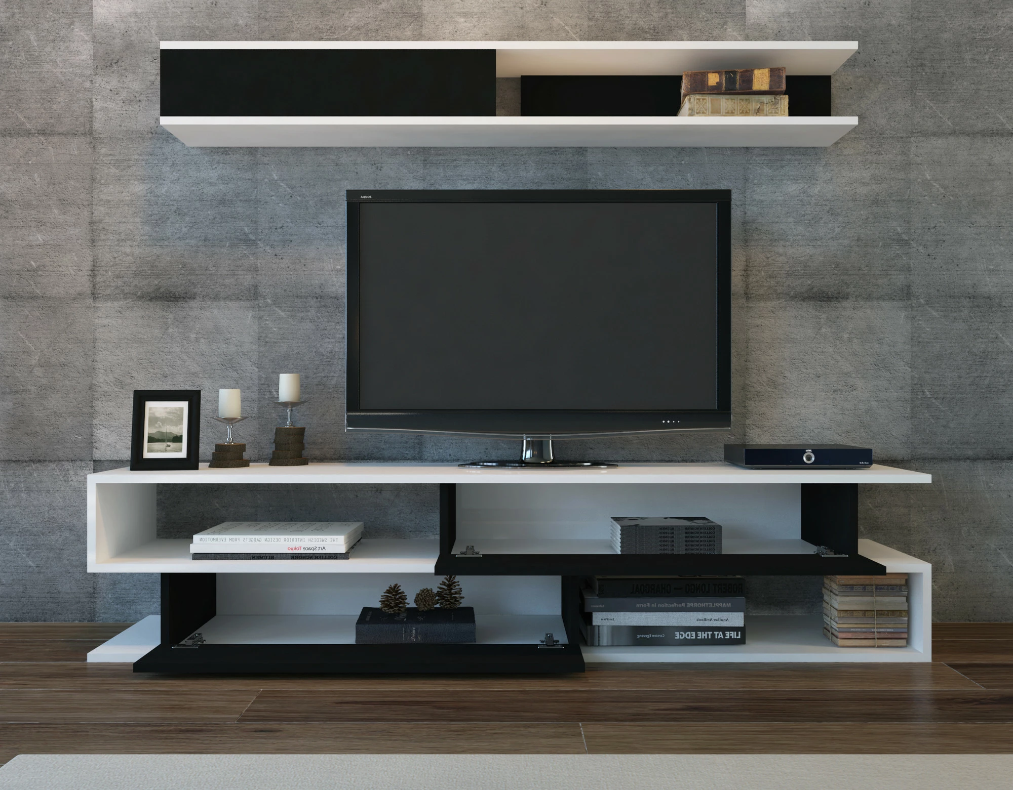 Njësi TV Hanah Home, Sims, e zezë dhe e bardhë