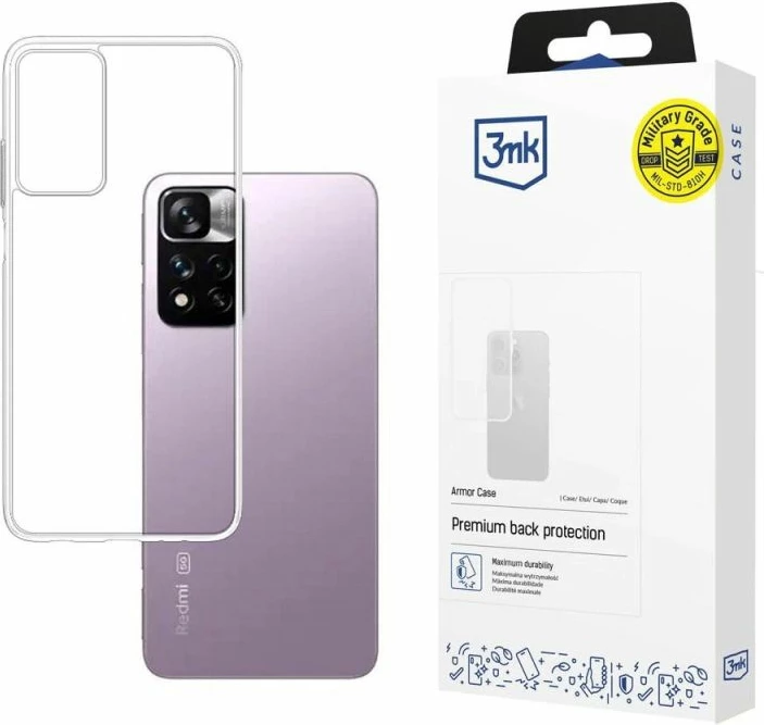 Kuti mbrojtëse për Xiaomi Redmi Note 11 5G 3mk Armor, transparente