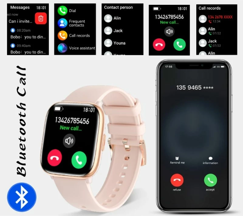 Smartwatch për femra Rubicon, e zezë