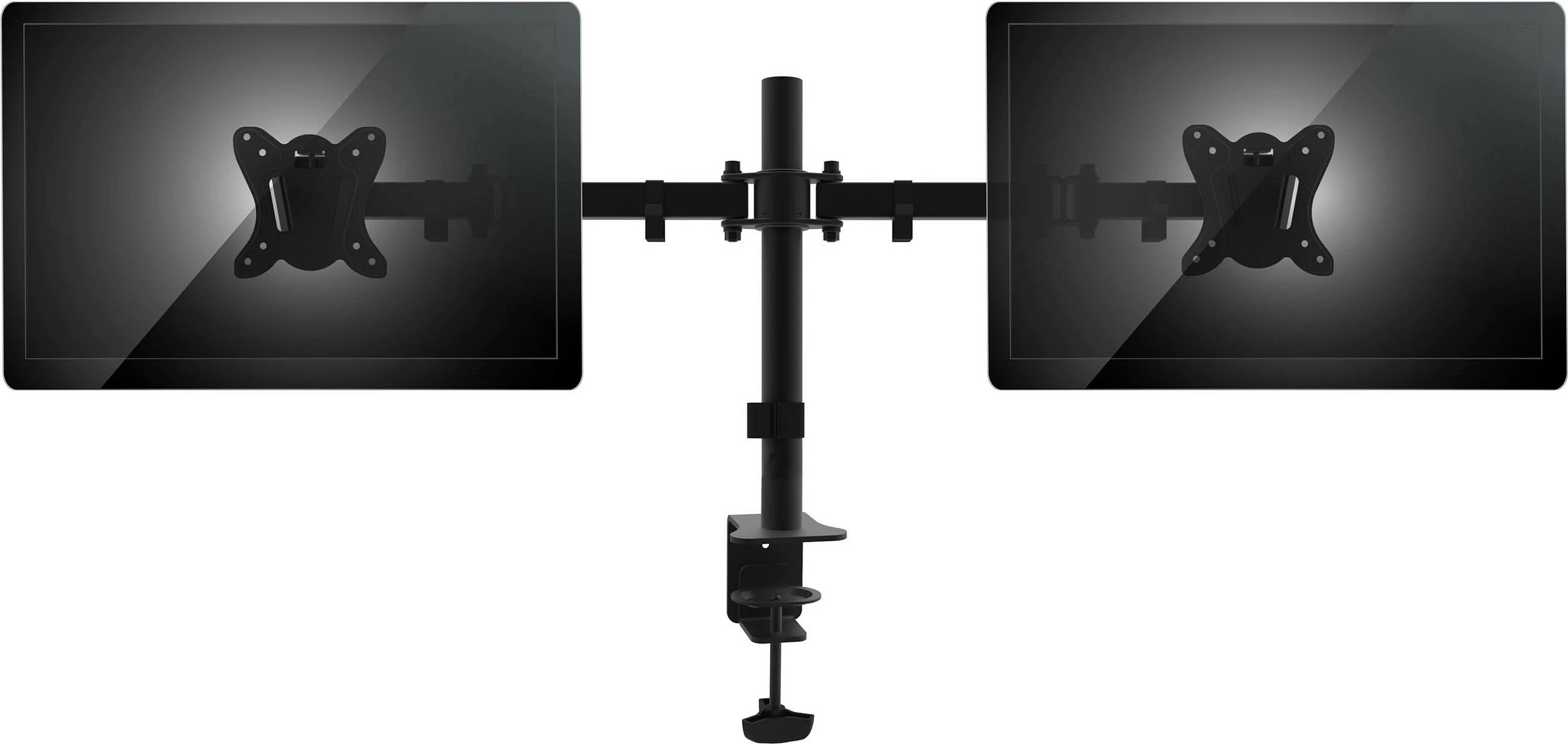 Mbajtëse tavoline për 2 monitorë EQUIP, 13-27 inç, VESA 75x75/100x100, 16 kg, e zezë