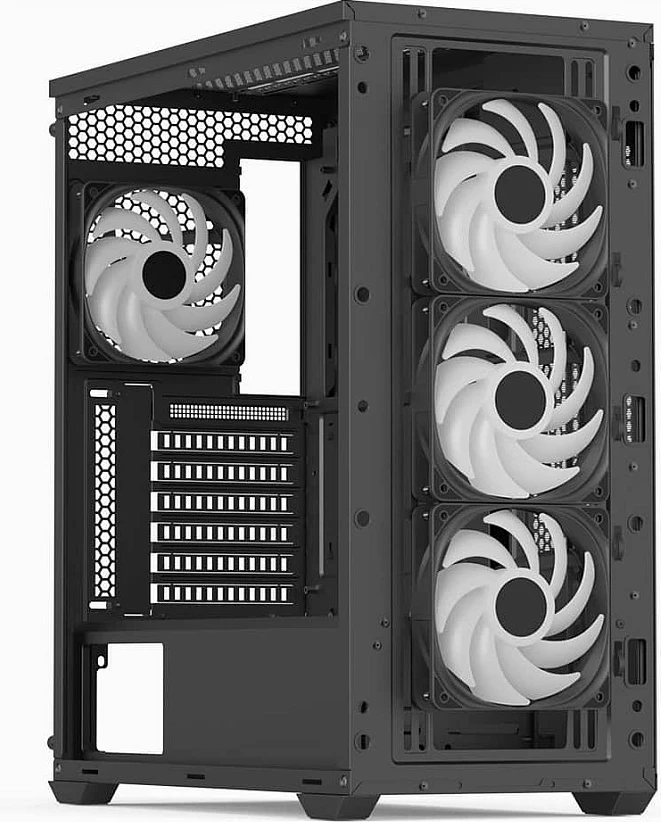 Kasë Aerocool D502A Midi Tower, RGB, e zezë