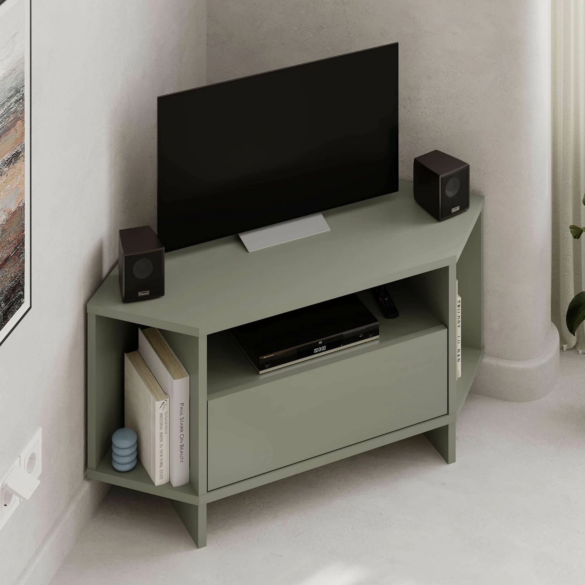 Komodë për TV, ngjyrë jeshile hiri, Skye Decor, Viva