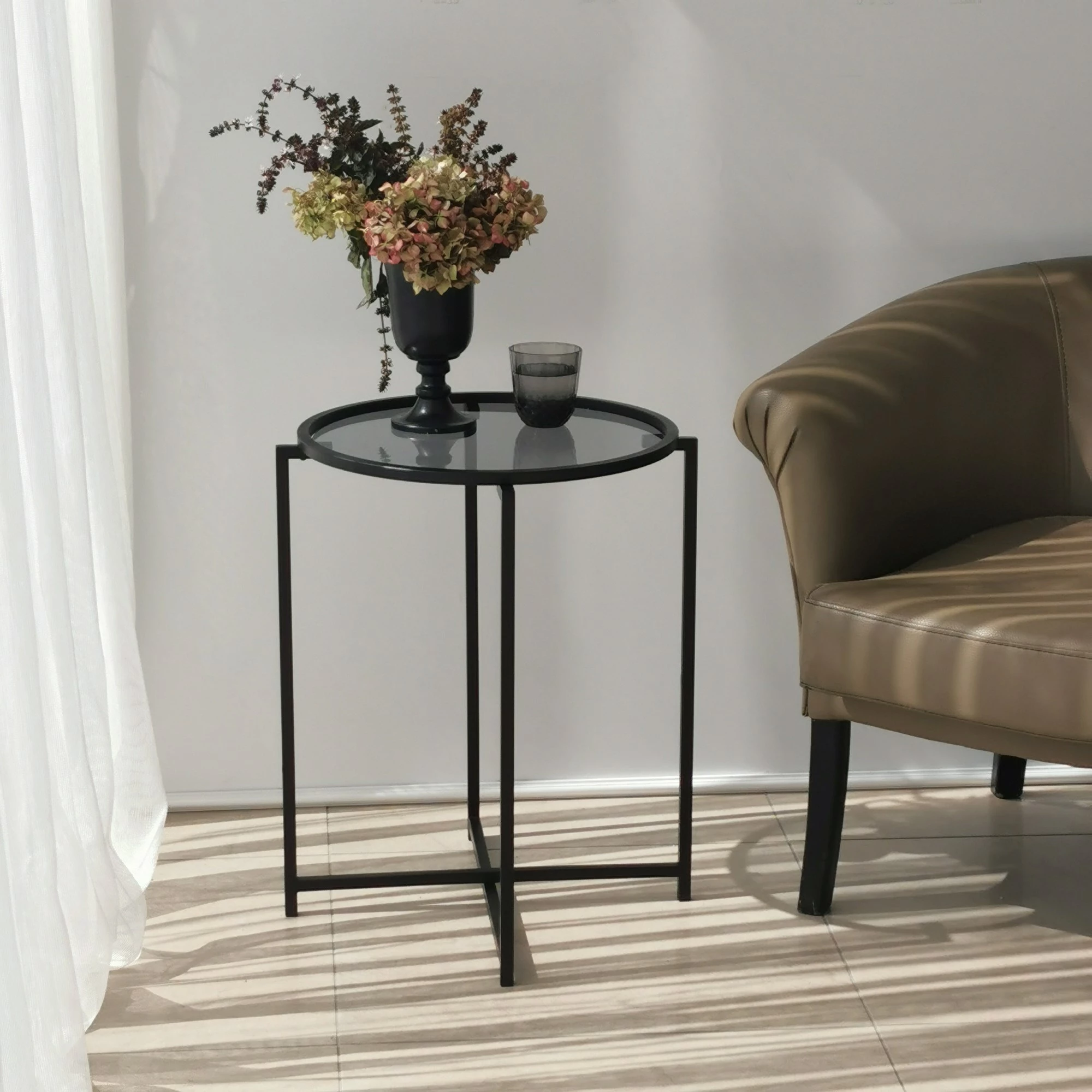 Set tavolinash anësore Skye Decor, S412F, ngjyrë e zezë
