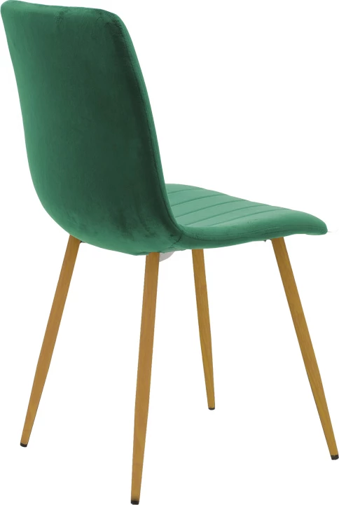 Karrige Noor kadife, ngjyrë e gjelbër, këmbë natyrale, 44x53x86cm, set prej 4 copash