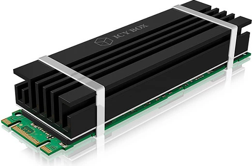 Ftohës për M.2 SSD ICY BOX, alumin, 10 mm, i zi