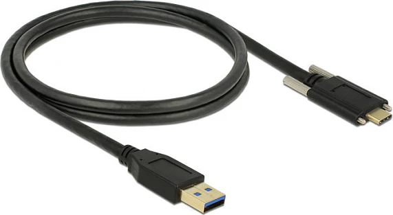 Kabllo USB DeLOCK 83718, USB-A në USB-C, 1 m, USB 3.2 Gen 2, 10 Gbit/s, 3 A, e zezë