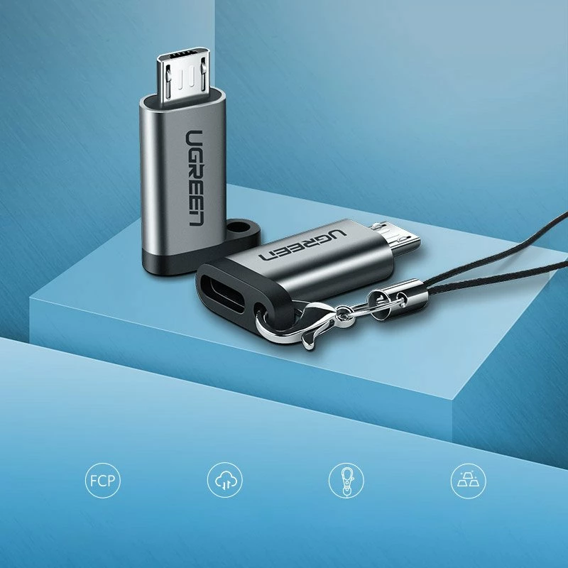Adapter Ugreen USB Type C në micro USB 50590, Gri